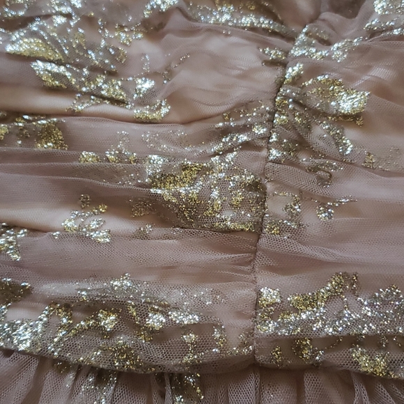 tulle mini dress with gold print details. - Picture 11 of 14